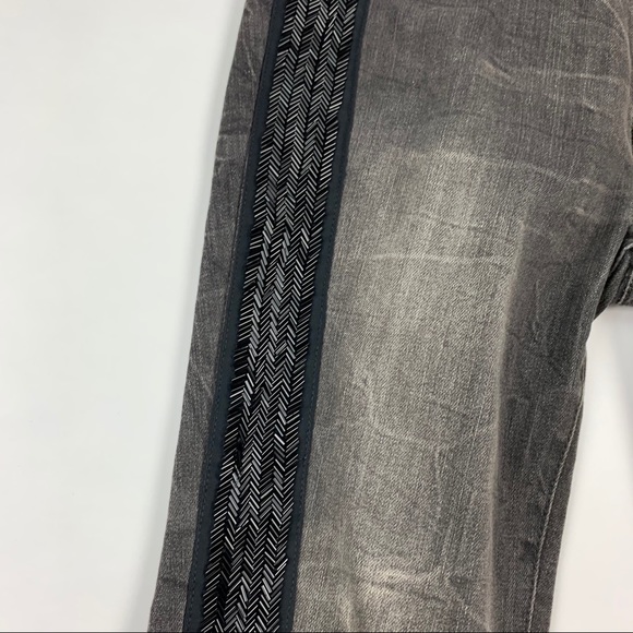 Free People Black Distressed Beaded Jeans Sz 26 - Picture 7 of 14